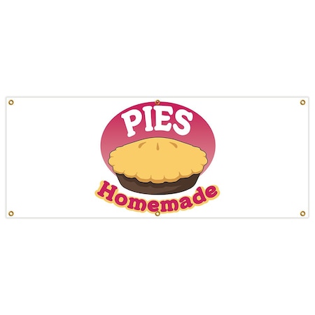 Pies Homemade Banner Heavy Duty 13 Oz Vinyl With Grommets Single Sided